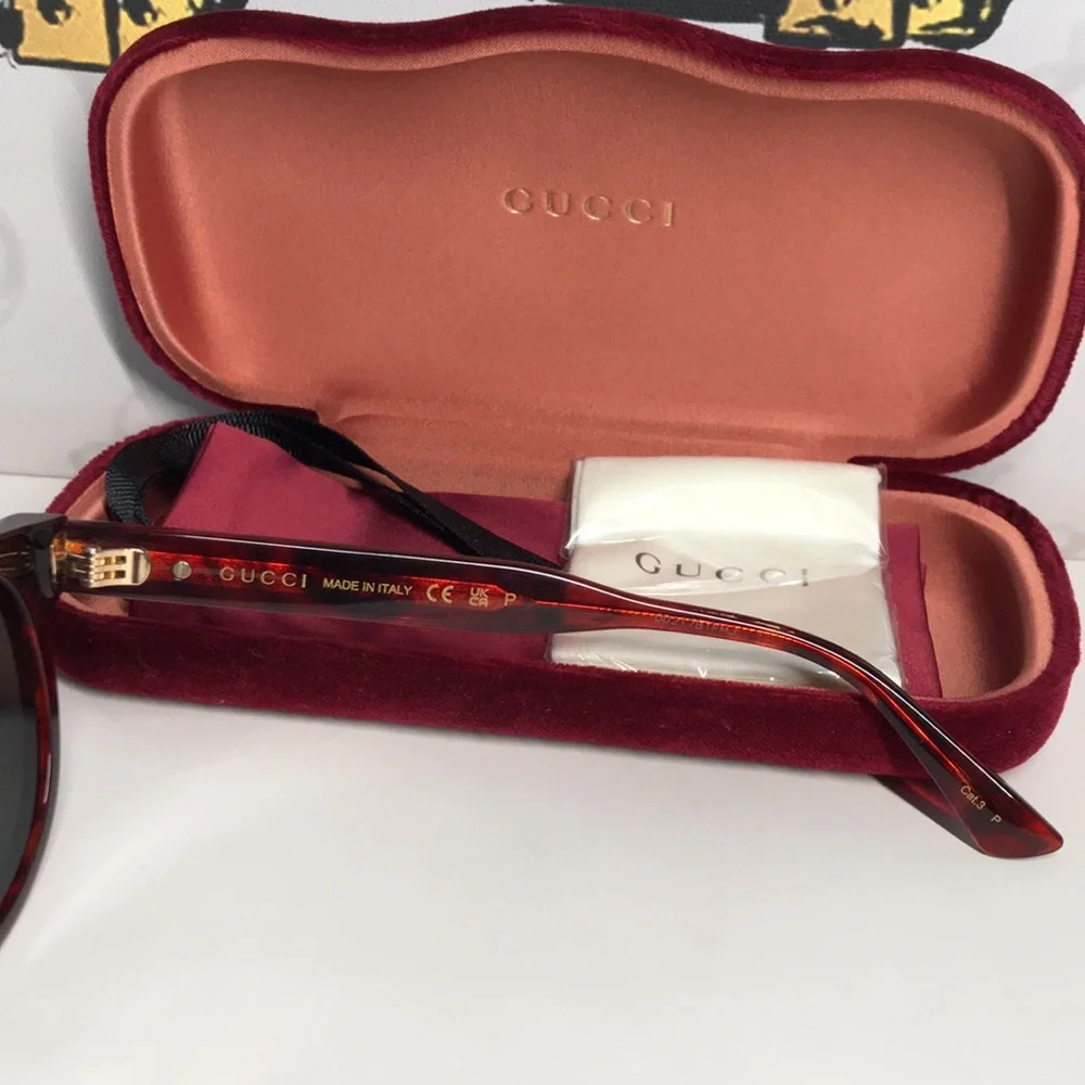 New Authentic Gucci Brown Sunglasses GG0825S 005